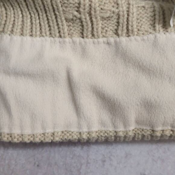 Columbia Cream Cable Knit Ribbed Cuff Fleece Lined Warm Beanie OSFM One Size main image 4